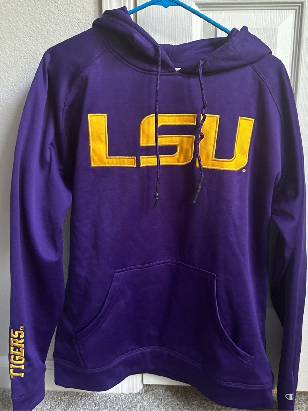 LSU Purple & Gold Pullover Hoodie, size medium